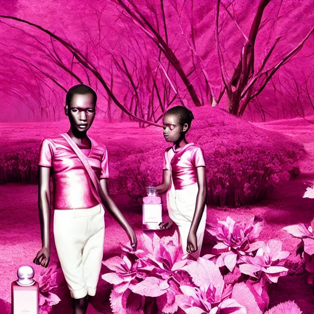 Image similar to fragrance advertising campaign by richard mosse