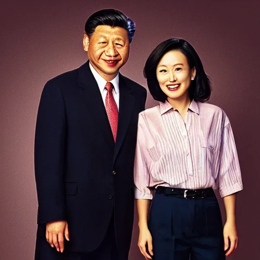 Prompt: xi jingping as 9 0 s american sitcom dad smile