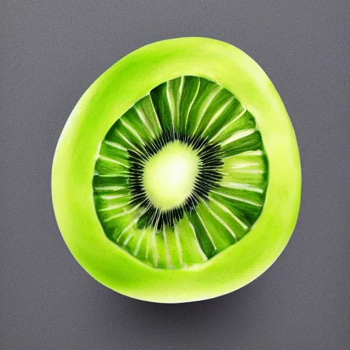 Image similar to centered hyper-realistic single piece of fruit, gray background