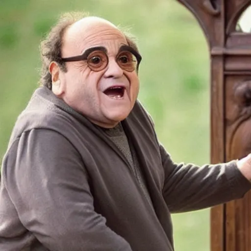 Prompt: Danny DeVito in the role of Harry Potter