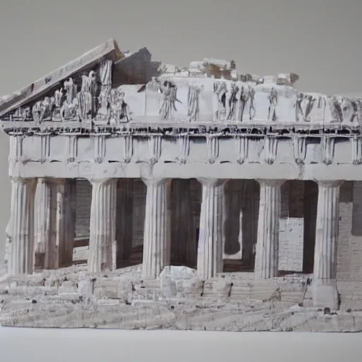 Prompt: the parthenon made out of jelly material, detailed