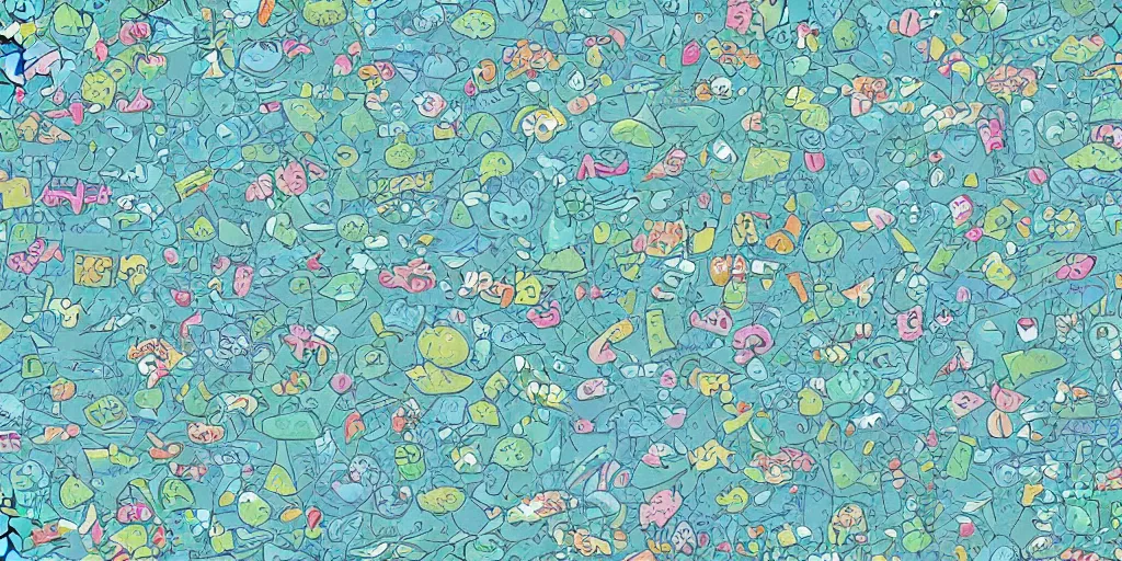 Prompt: a wallpaper pattern by ken sugimori, 8 k resolution