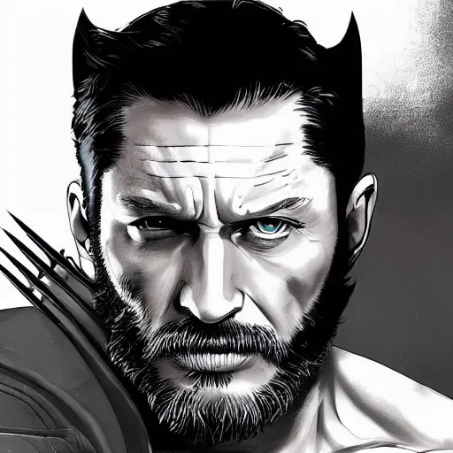 Prompt: tom hardy as wolverine from x - men digital art 4 k detailed super realistic