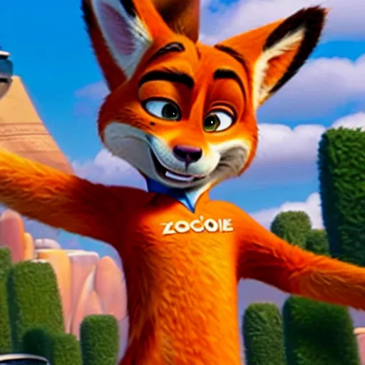 Image similar to Nick Wilde (from Zootopia) doing one last job before he's out of the game for good