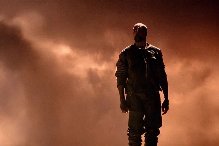 Prompt: VFX movie where Kanye West plays the Terminator by James Cameron