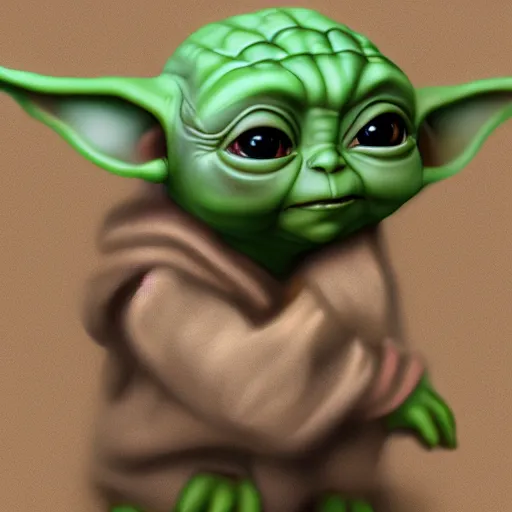 Image similar to Baby Yoda drawn by Dan LuVisi, digital art, trending on ArtStation, 8k, hyperdetalied, high quality,