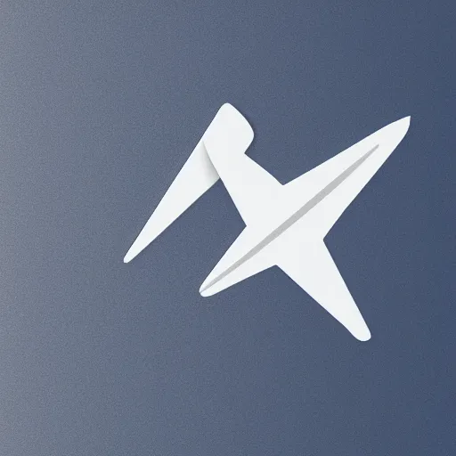 Image similar to The new Telegram logo in the form of a man launching a paper airplane, streamlined shape, streamlined shape, modern plane design, with streamlined white background, symmetrical shape, high quality,