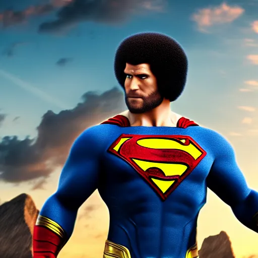 Prompt: movie scene of bob ross as superman,avengers,cinematic,hyperdetailed,photorealistoc,cinematic,professional lighting,professional compositong,8k,detailed face,muscular