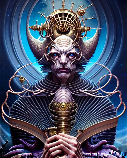 Image similar to the emperor tarot card, fantasy character portrait made of fractals, ultra realistic, wide angle, intricate details, the fifth element artifacts, highly detailed by peter mohrbacher, hajime sorayama, wayne barlowe, boris vallejo, aaron horkey, gaston bussiere, craig mullins