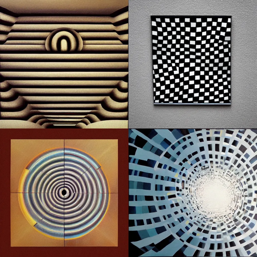 Prompt: optical illusion painting, trending on artstation