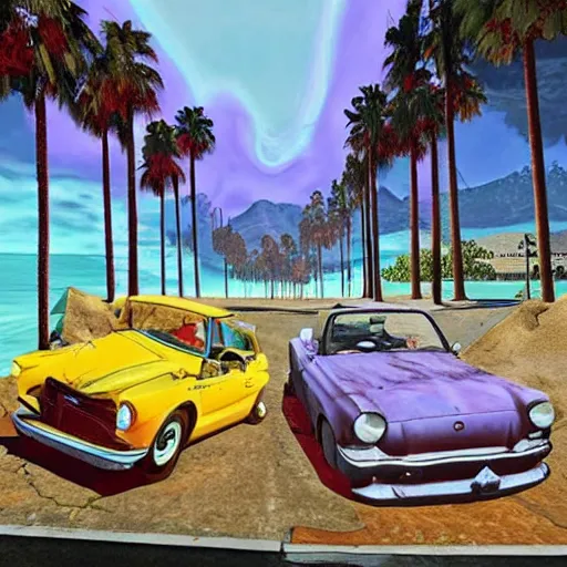 Image similar to surrealism painting by gta 5