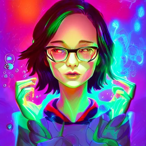 Image similar to skill magic geek inside matrix deepdream radiating a glowing aura stuff loot legends stylized digital illustration video game icon artstation lois van baarle, ilya kuvshinov, rossdraws,