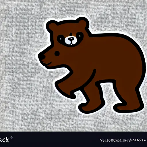 Image similar to Bear riding a small bicycle, sticker, highly detailed, colorful, illustration, drama, smooth and clean vector curves, no jagged lines, vector art, smooth