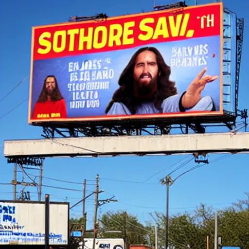 Image similar to billboard jesus southern savior