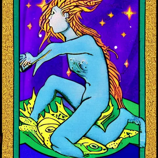 Prompt: pisces tarot card sparkly neocities 90s website windows 95