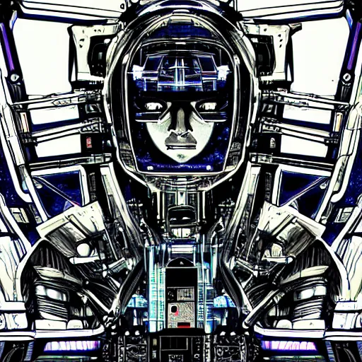 Image similar to god in the machine, sci - fi anime drawing