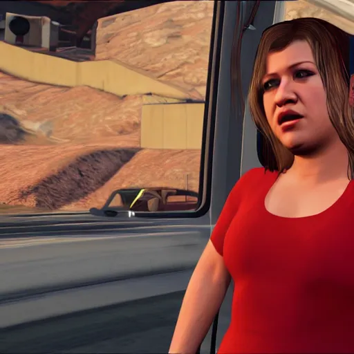 Image similar to young Kelly Clarkson in GTA V, 4k