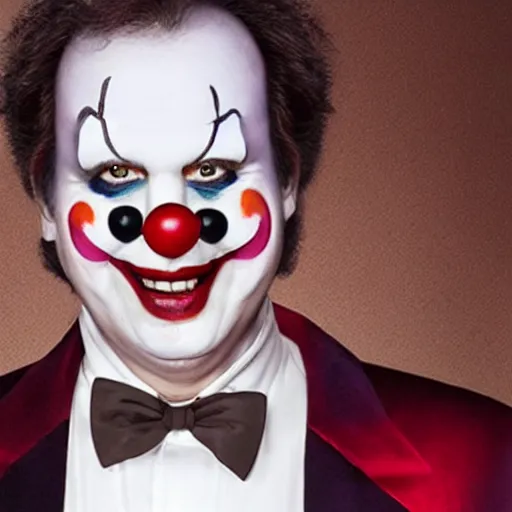 Prompt: norm macdonald in clown makeup