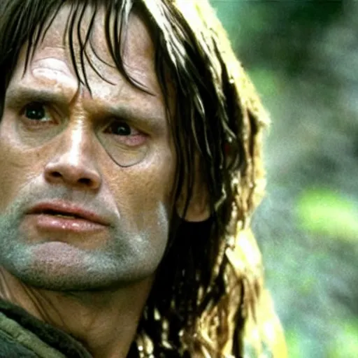 Prompt: jim carrey playing aragorn in lord of the rings