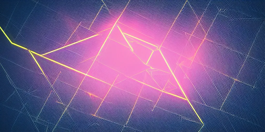 Prompt: cool geometric triangular figure in a neon laser light - great for backgrounds and wallpapers