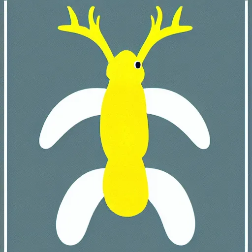 Image similar to banana slug with antlers, digital art