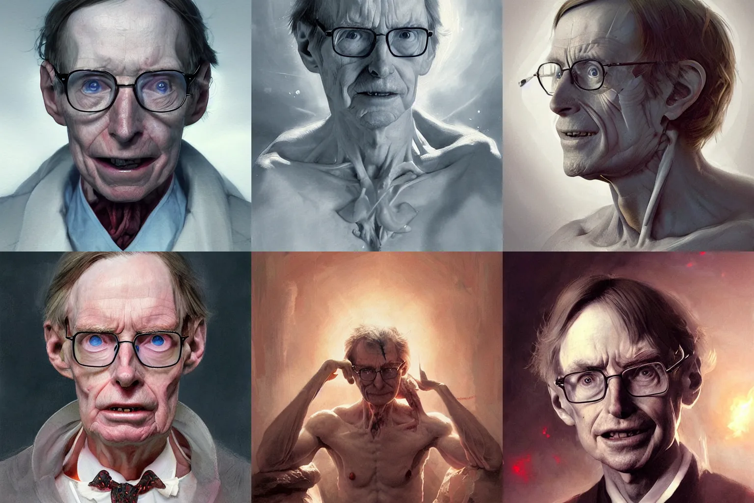 Prompt: stephen hawkings as a devil, anatomy, bathed in light, highly detailed, photorealistic, artstation, smooth, sharp focus, illustration, art by artgerm and greg rutkowski and edgar maxence