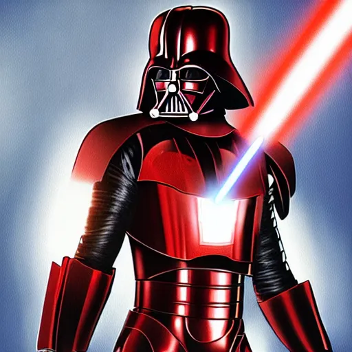 Image similar to darth vader in iron man armour