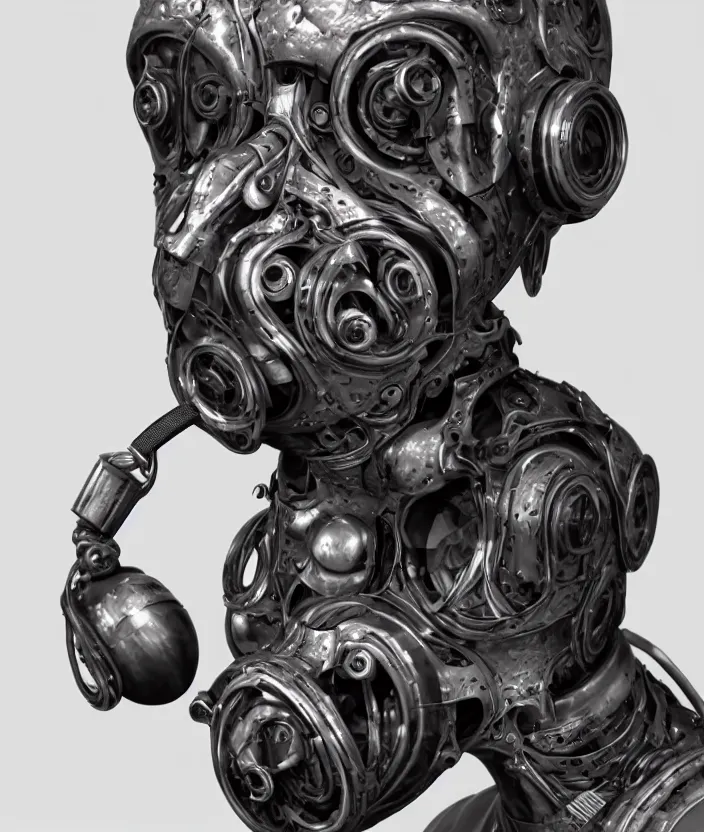 Image similar to Steampank biomechanical face mask, octane render, cinematic, highly detailded