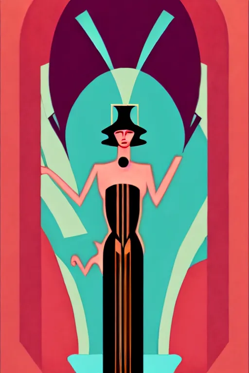 Image similar to art deco of 🧟‍♀️