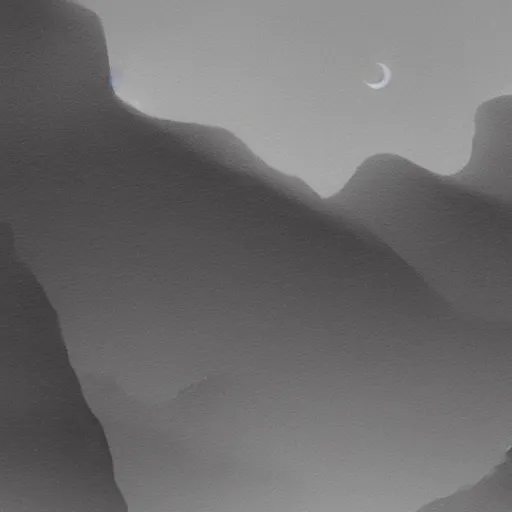 Prompt: the coming of a new age, black and white matte painting