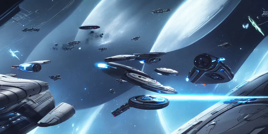 Image similar to futuristic space battle hyperdetailed, artstation, cgsociety, in the style star trek 8 k