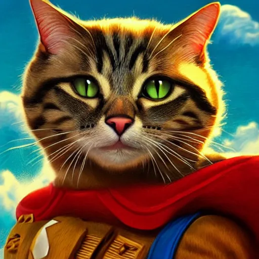 Prompt: Portrait of a Cat as Super Mario, Nintendo, super mario bros poster, highly detailed, digital painting, artstation, concept art, smooth, sharp focus, illustration, art by artgerm and greg rutkowski and alphonse mucha