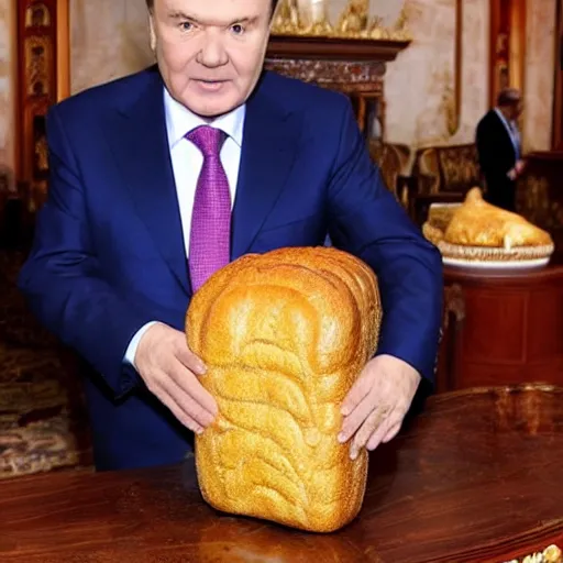 Image similar to Yanukovych and the golden loaf of bread