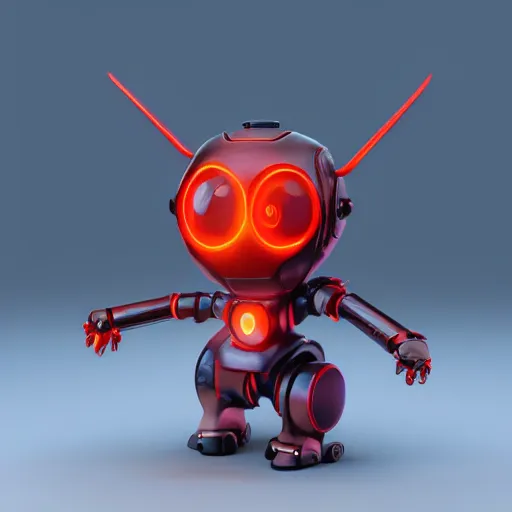 Prompt: full shot,a painting of cute robot Pokémon with big eyes made of flame,Ford, Henry Justice,trending on artstation,3d octane render,High detail