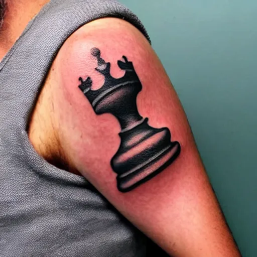 chess pawn with a crown tattoo, Stable Diffusion