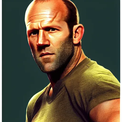 Image similar to cell shaded photo of jason statham as mario