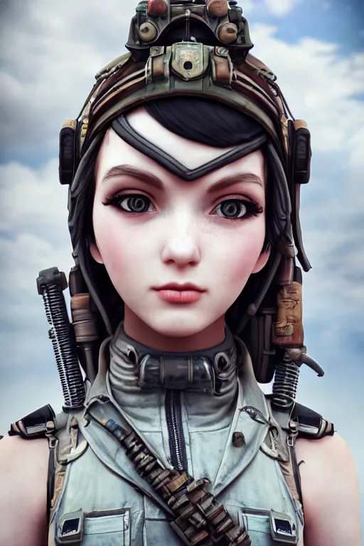 Image similar to dieselpunk girl kawaii, ultra realistic, concept art, intricate details, highly detailed, photorealistic, octane render, 8 k