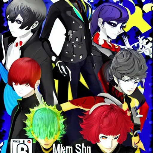 Image similar to persona 6, in the style of shin megami tensei, video game cover