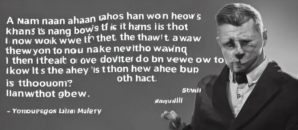 Prompt: a man does not know what he is saying until he knows what he is not saying.