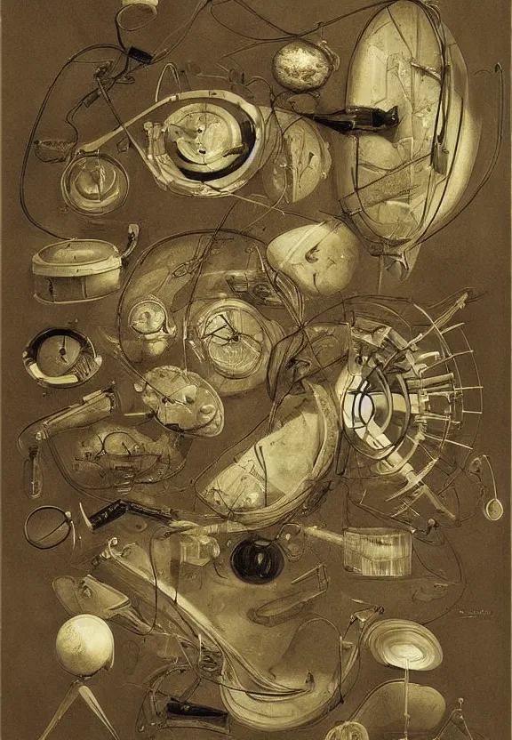 Image similar to earth tone and pastel medical equipment, rippling, minimalist environment, by haeckel, ernst, hr giger, thomas moran, pop art, in the style of bill sienkiewicz