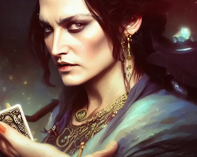 Image similar to photography of johnny depp, deep focus, d & d, fantasy, intricate, elegant, highly detailed, digital painting, artstation, concept art, matte, sharp focus, illustration, hearthstone, art by artgerm and greg rutkowski and alphonse mucha