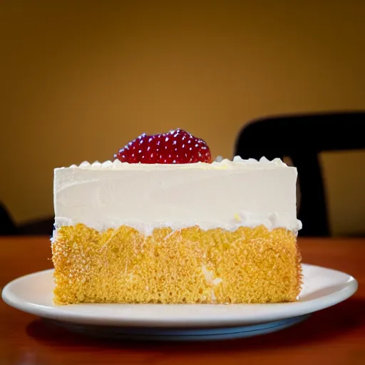 Prompt: tres leches cake, michelin restaurant, award winning, food photography