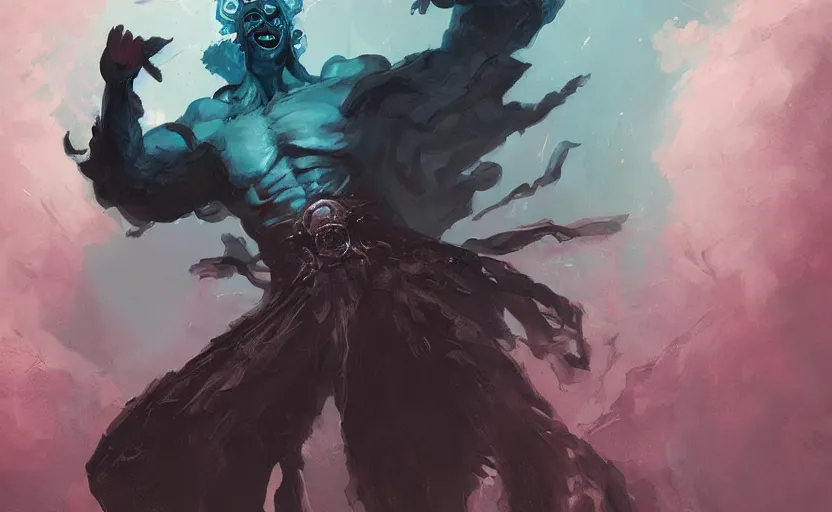 Prompt: A painting of Hades trending on artstation in the style of Greg Rutkowski