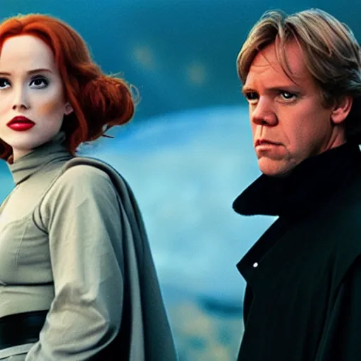 Image similar to mara jade and luke skywalker