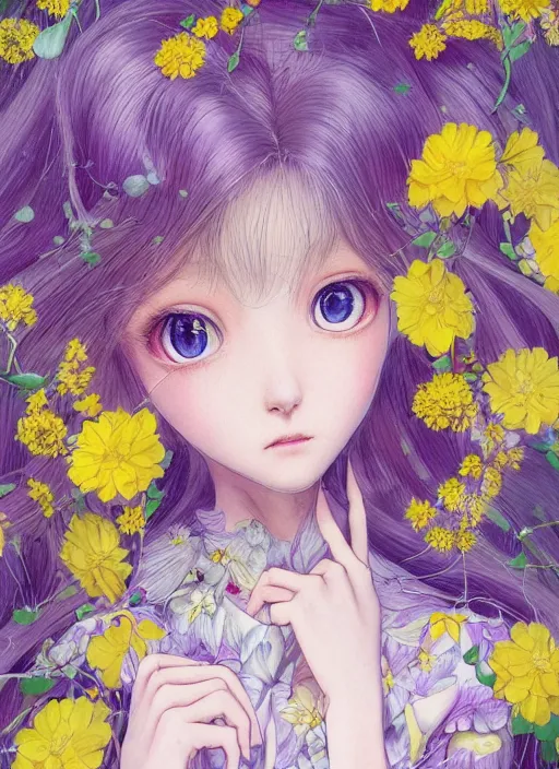 Photorealistic beautiful anime princess with flowers. | Stable Diffusion |  OpenArt