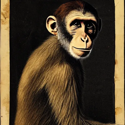 Prompt: a portrait of a monkey covered with sores, pox, hives, bumps, highly detailed