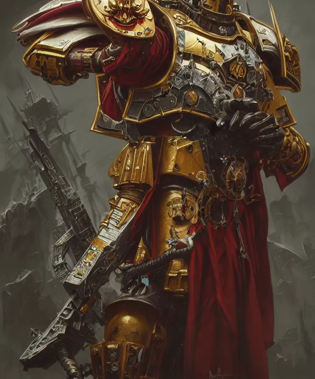 Prompt: Peter Crouch as Warhammer 40k Emperor, portrait, fantasy, intricate, elegant, highly detailed, digital painting, artstation, concept art, smooth, sharp focus, illustration, art by artgerm and greg rutkowski and alphonse mucha