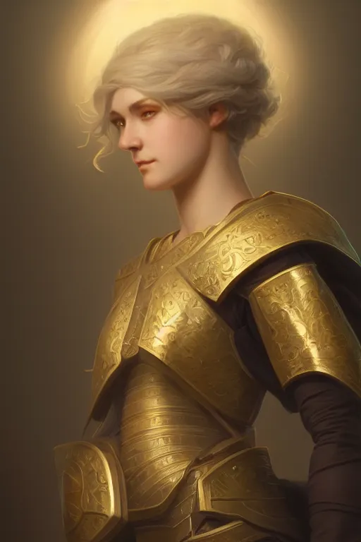 Image similar to a portrait of Paladin, illustration, soft lighting, soft details, painting oil on canvas by Edmund Blair Leighton and Charlie Bowater octane render trending on artstation d&d characters, 4k, 8k, HD