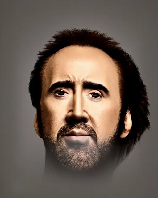 Image similar to nicolas cage headshot headshot even lighting