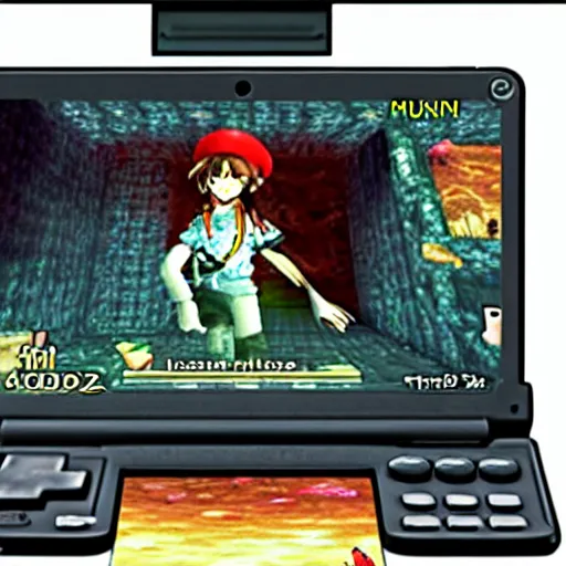 Image similar to nintendo ds in the abyss style if edward munk